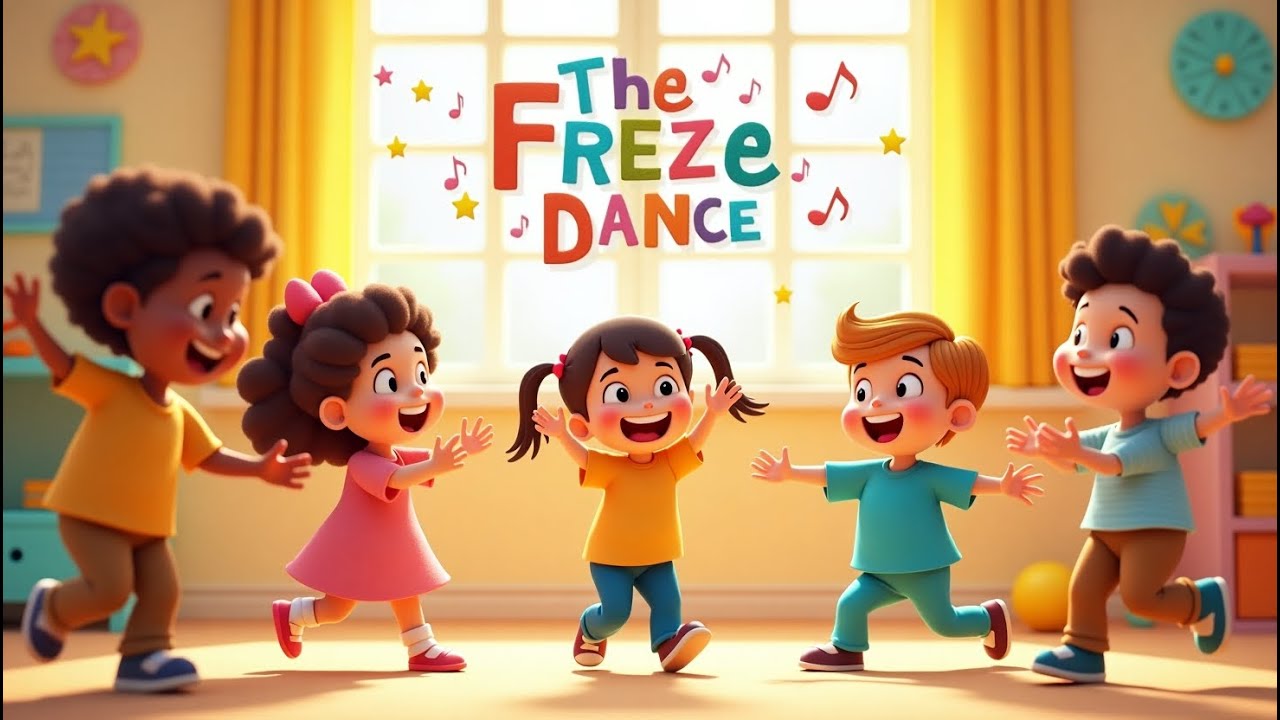 The Freeze Dance Rhyme 🧊 | Kids Dance Song | Freeze & Move | Toddler ...