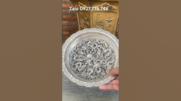 Dĩa Cửu Long lắc kê bạc #đồđồngnguyễnnghi #phongthuy #đồđồngxưa #trendingshorts #đồcổ