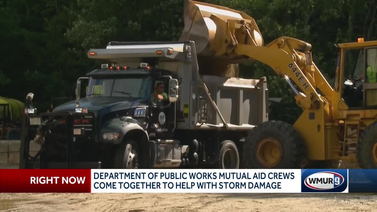 Public works mutual aid crews help NH towns after flooding - YouTube