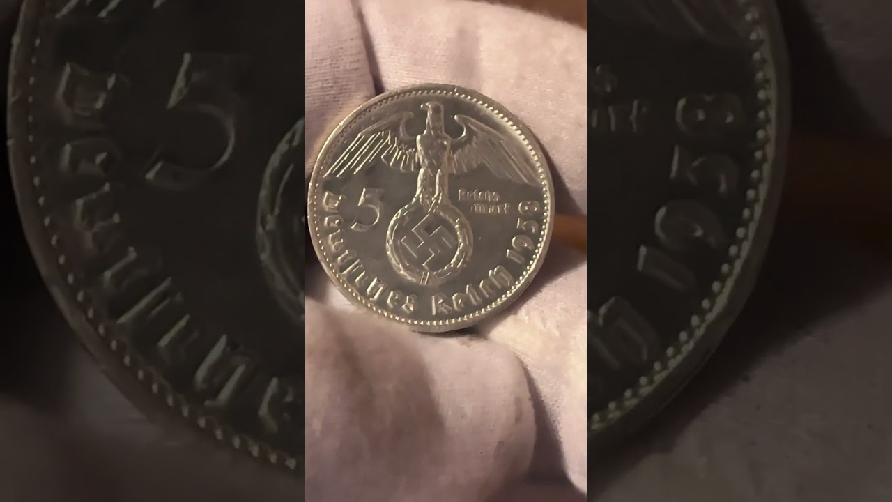 1938 Nazi 5 Reichsmark Deutsche’s Reich Paul von Hindenburg 