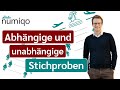 Unterschiede zwischen abhängigen und unabhängigen Stichproben