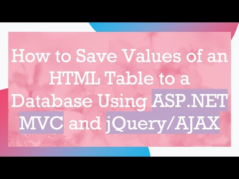 How to Save Values of an HTML Table to a Database Using ASP.NET MVC and jQuery/AJAX