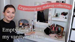 Empty & Declutter My Vanity With Me | Organizing My Makeup Collection Part 1.