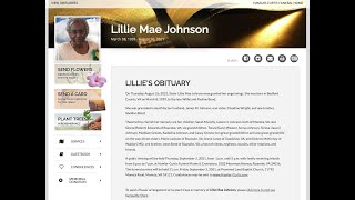 Lillie Mae Johnson Funeral Service Friday, September 3, 2021