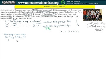 Álgebra. Pregunta PAU. 2bat ccss 2 073 junio 2016 b1. José Jaime Mas