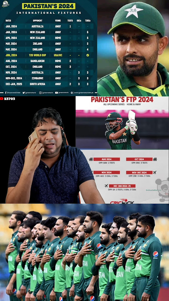 Pakistan Schedule for 2024 Reaction by AB CricInfo shorts YouTube