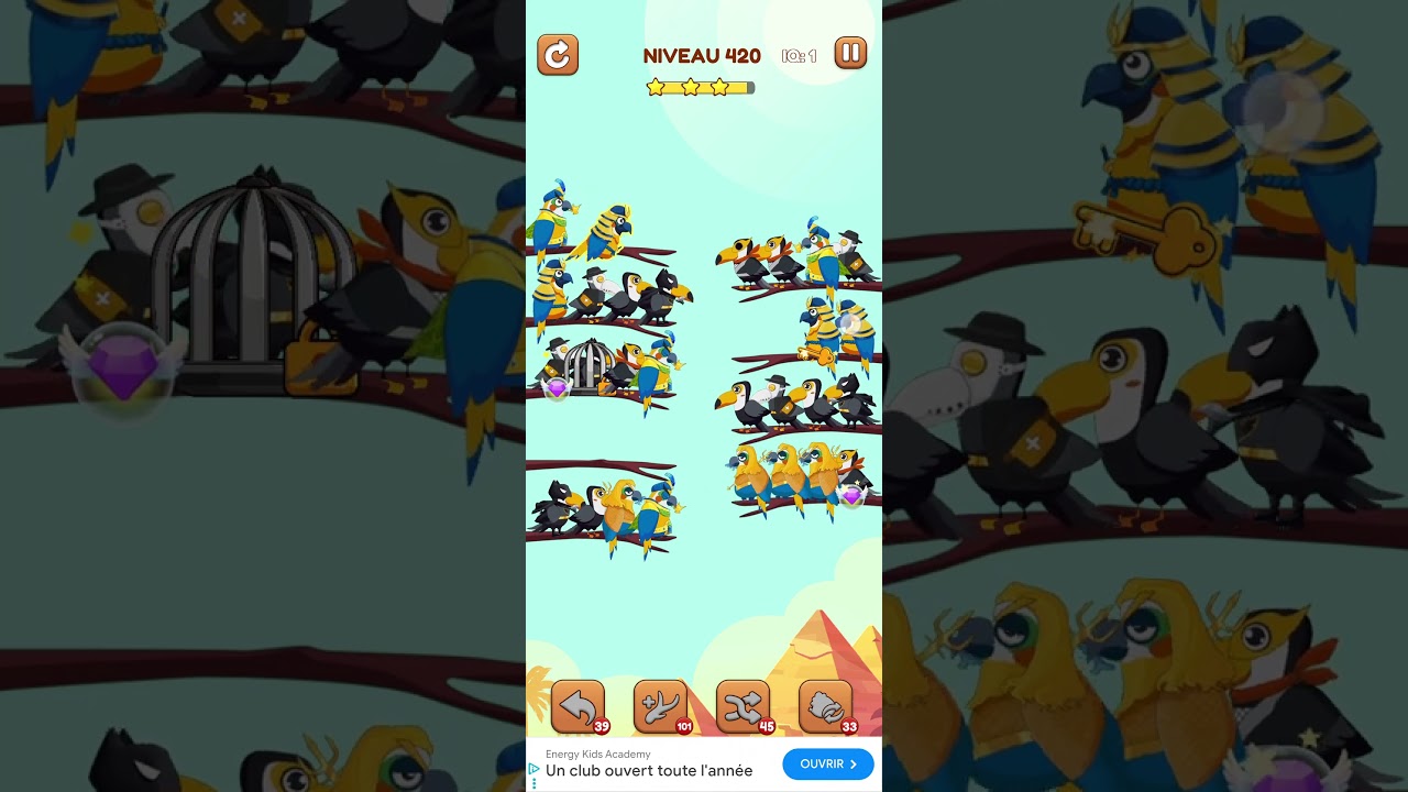 bird sort 2 color puzzle solution niveau 420 