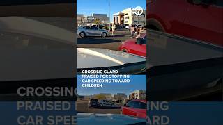 Hero crossing guard stops car speeding toward children