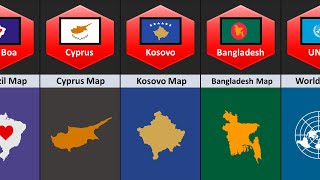 Real Map In The Flag of Different Countries