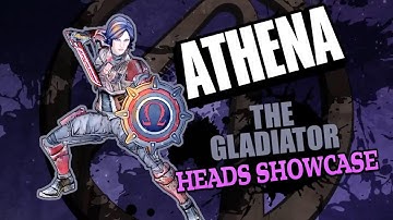 Borderlands The Pre Sequel - Athena the Gladiator showcasing all heads
