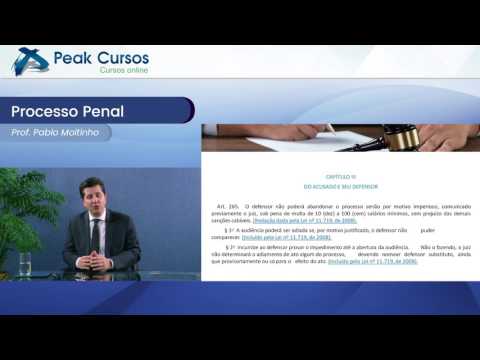 Escrevente TJ SP | Processo Penal | Aula 03 | Art. 261,262,263,264,265,266,267,274 |