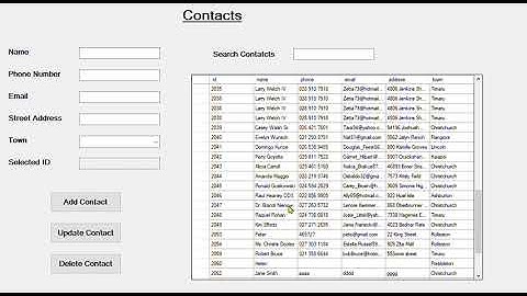 C# Contacts App with SQL Server (Demo with Generated Data)
