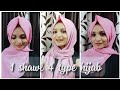 1shawl 4 types hijab||model hijab styles||hijab tutorial ||no pin||shahmas world