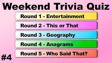 WEEKEND TRIVIA QUIZ!  50 quiz questions to test your general knowledge!