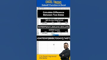 #excel 35 - The DATEDIF function | difference between two dates in years, months, or days. #Shorts