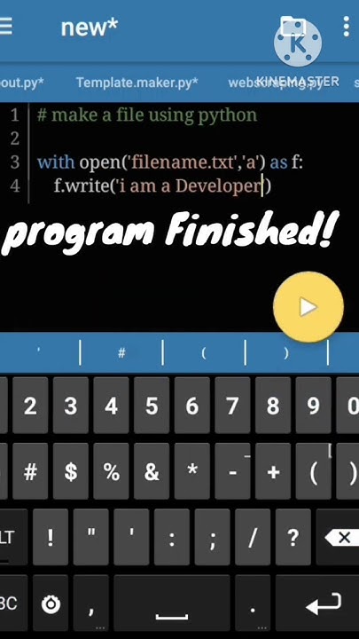 How to create a .txt file using Python| #pydroid3#python# ...