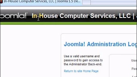 Joomla 1.5 | Lesson 1 | Administrative Login