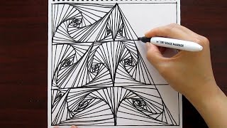 Relaxing Line Illusion Drawing 9