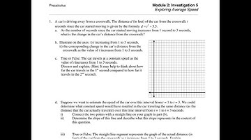 Module 2 Investigation 5 Questions 1 and 2