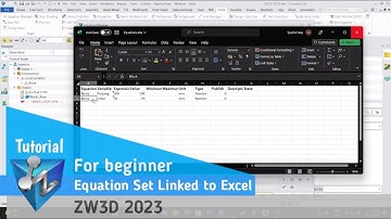 ZW3D - Tutorial - Equation Set Linked to Excel