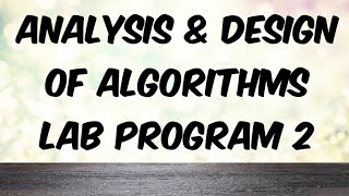 ADA Lab Program 2