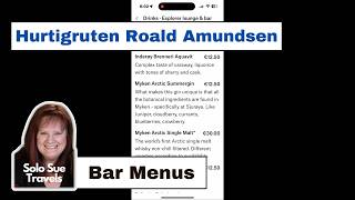Bar Menus | Hurtigruten Roald Amundsen | Solo Travel