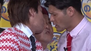 照英、ダチョウ上島の“キス”の餌食に！「キリン のどごし＜生＞」新CM発表会4　#Shoei　#Ryuhei Ueshima
