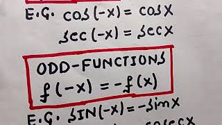 Even and Odd functions//Trigonometry