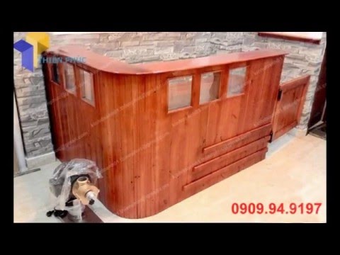 Video Thiết kế quầy bar gỗ thông, thiết kế quầy bar cà phê... - youtube
