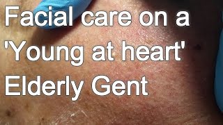 Facial Care on a Young at Heart Elderly Gent