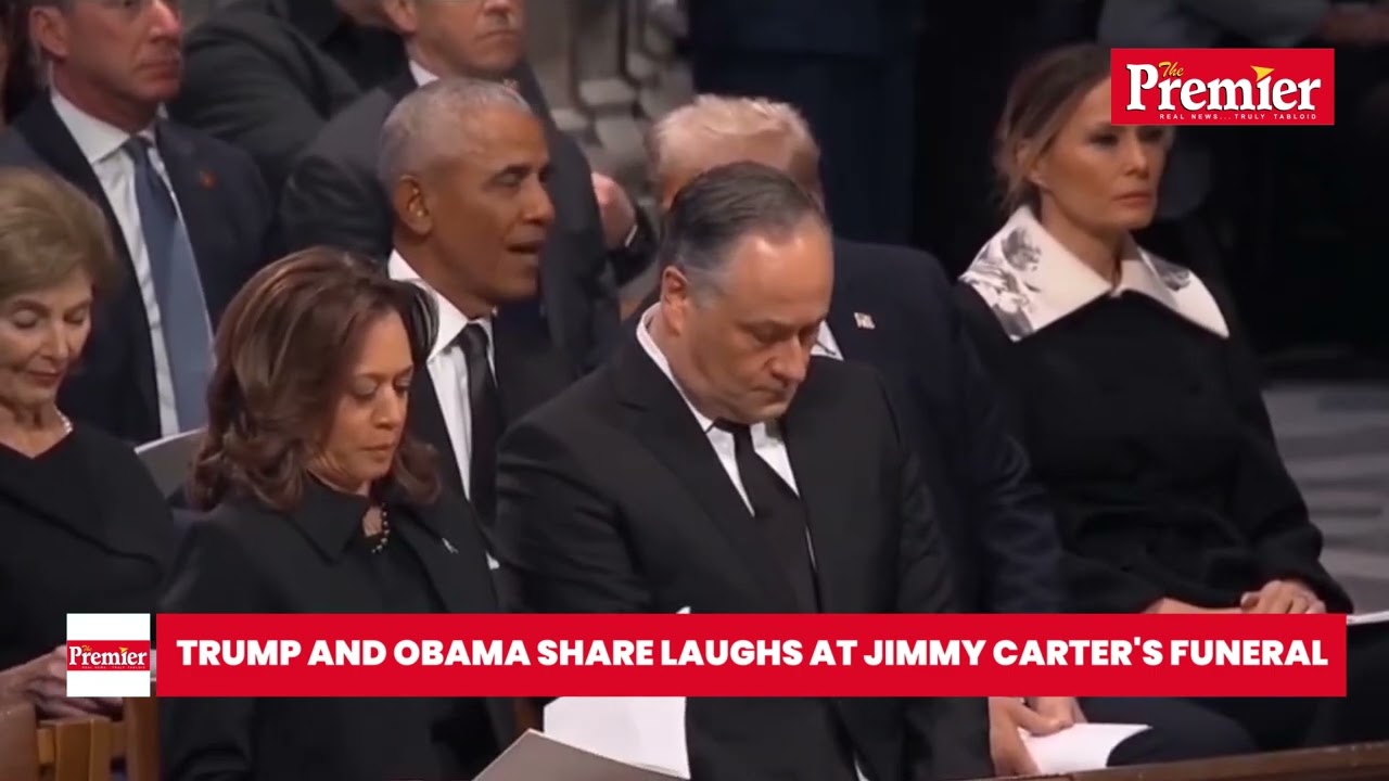 Trump and Obama share laughs at Jimmy Carter's funeral