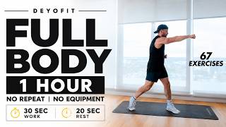 1 Hour Full Body Workout at Home | NO EQUIPMENT • NO REPEAT