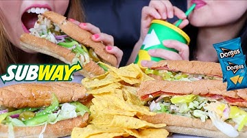 Thumbnail of ASMR SUBWAY SPICY ITALIAN AND CHICKEN SUB SANDWICHES | Kim&Liz ASMR