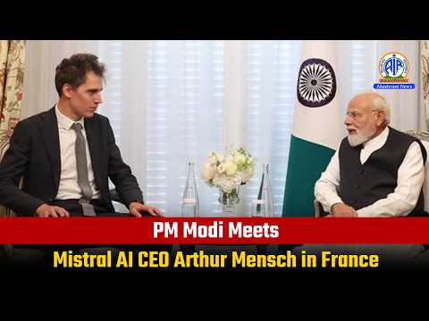 PM Modi Meets Mistral AI CEO Arthur Mensch in France - YouTube