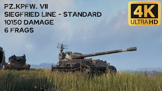 Pz.Kpfw. VII 10,2k damage 6 frags on Siegfried Line - World of Tanks