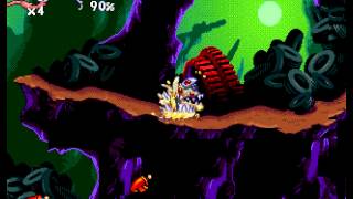 Earthworm Jim - Sega Genesis - secrets and shortcuts on New Junk City! - User video
