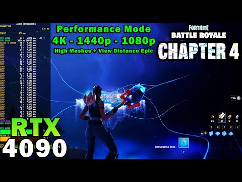 Fortnite Chapter 4 Performance Mode | RTX 4090 | R9 7950X | 4K - 1440p - 1080p | Epic & Low Settings