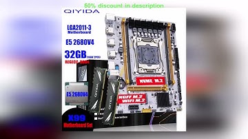 #QIYIDA X99 Motherboard LGA 2011-3 Set Kit Xeon E5 2680 V4 CPU Processor 32G=2*16G DDR4 REG ECC RAM