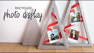 DIY Cardboard Christmas Photo Display | DIY When Bored