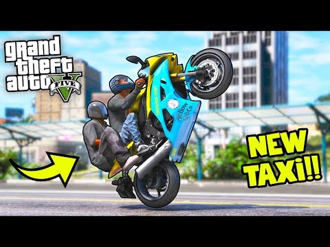 NEW Taxi Sportbike in town, let's deliver passengers!! (GTA 5 Mods – Evade Gameplay)