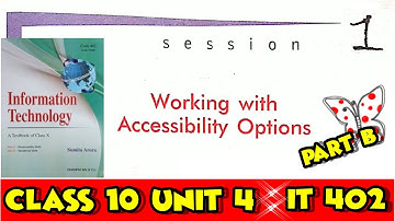 Working with Accessibility Options Class 9th Information Technology 402 Unit 4 Part B