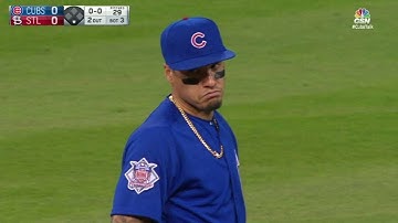 CHC@STL: Baez robs Wong with impressive sliding stop