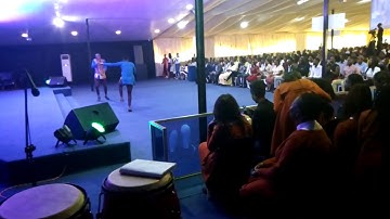 Ole and Ego performing Obisinga during Deriso At their church Christ Embassy