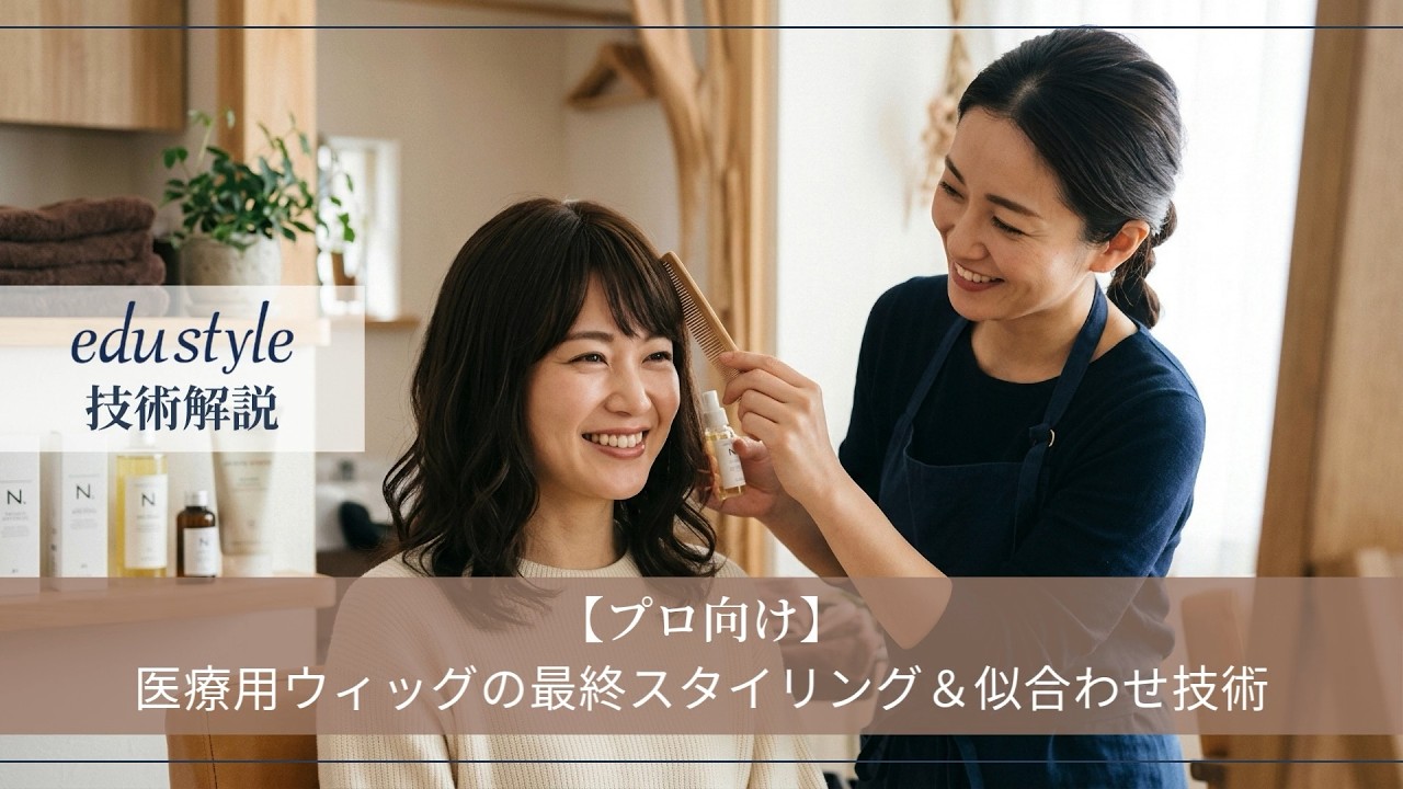 プロ向け】医療用ウィッグの最終スタイリング＆似合わせ技術 - YouTube