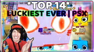 😱 *TOP 14* MOST LUCKIEST YOUTUBERS IN Pet Simulator X 😱🍀📸