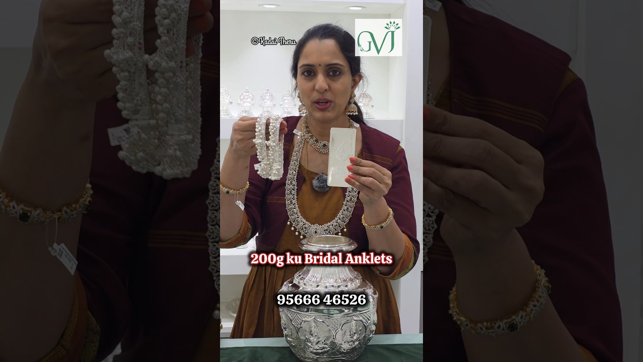 📌200g silver Anklets, 1 Kg velli kudam😲 | 20g onwards silver leg chains | GV Silver Palace offers