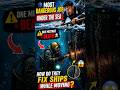 Divers Work Under Moving Ships… One Mistake Can Trap You 😳 #OceanMystery #DeepSea