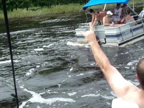 bachlor party - pontoon boat nearly sinking - YouTube