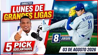 LUNES 03-08-2026 MLB | DATOS | PRONÓSTICOS | COMENTARIOS | PARTIDOS | HORARIOS | PREDICCIONES