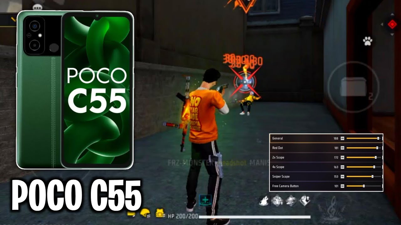 Poco C55 free fire sensitivity 2026 ⚙️ | Poco C55 free fire highlights